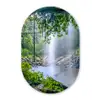 Jungle - Regenwoud - Water - Waterval - Planten Wandcirkel Ovaal Forex klein -3d
