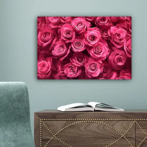 Rozen - Pink - Bloem canvas 2cm klein -sfeer4