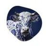 Koe - Delfts - Blauw - Artistiek Wandcirkel Organisch Aluminium middel -3d