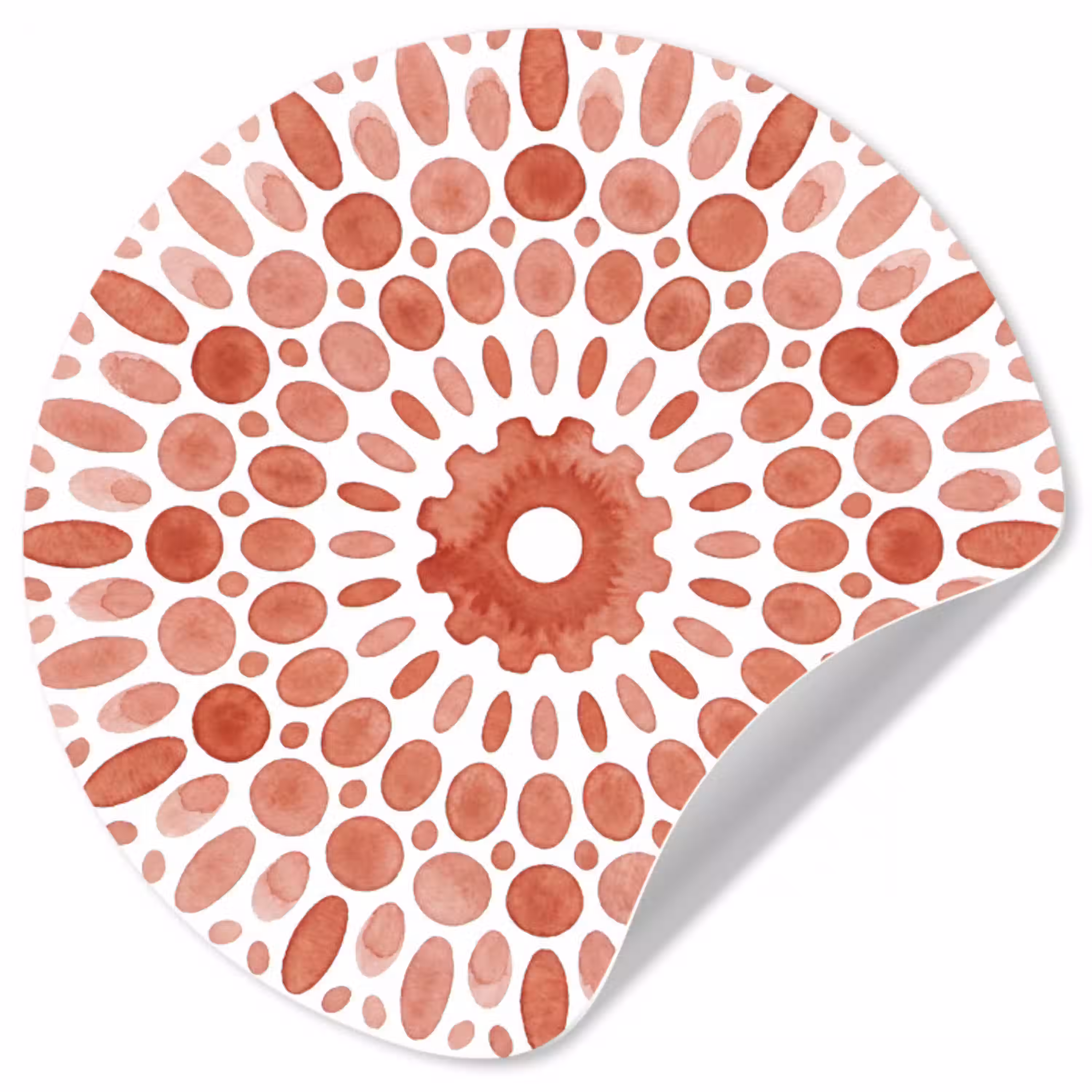 Patroon - Cirkels - Abstract - Modern - Rood Wandcirkel behangsticker klein -3d