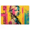Vrouw - Verfstrepen - Gekleurd Placemat vinyl groot -zzsfeer1_Kitchenyeah-website