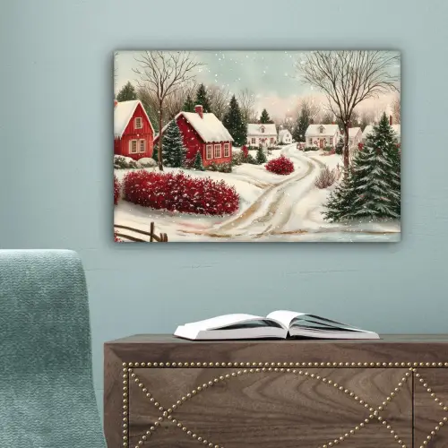 Kerstsfeer - Landelijk - Rood canvas 2cm klein -sfeer4