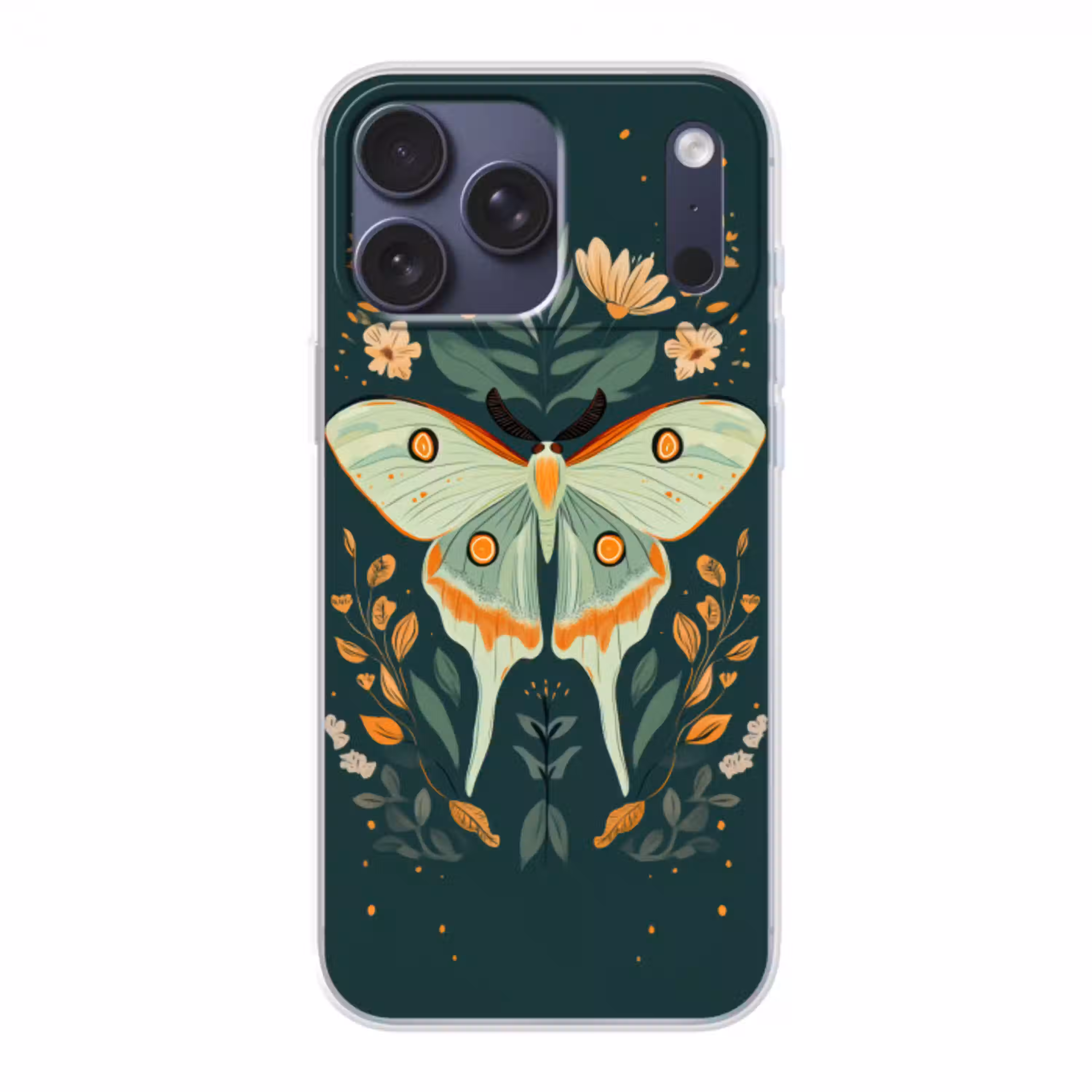 Sierlijk - Vlinder - Groen - Bladeren Telefoonhoesje iPhone 17 Pro Max klein -3d