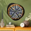 Pizza - Eten - Delftsblauw Wandcirkel Organisch Plexiglas middel -sfeer2