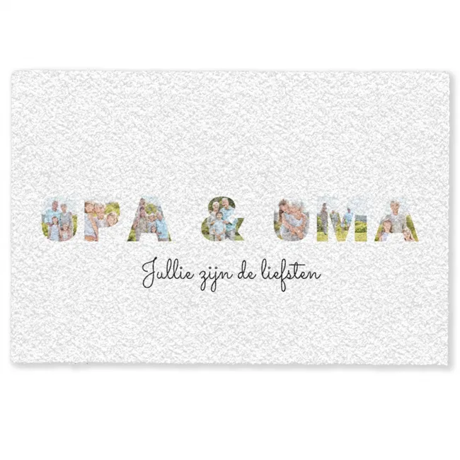 Gepersonaliseerde deurmat Opa & Oma - Lettercollage