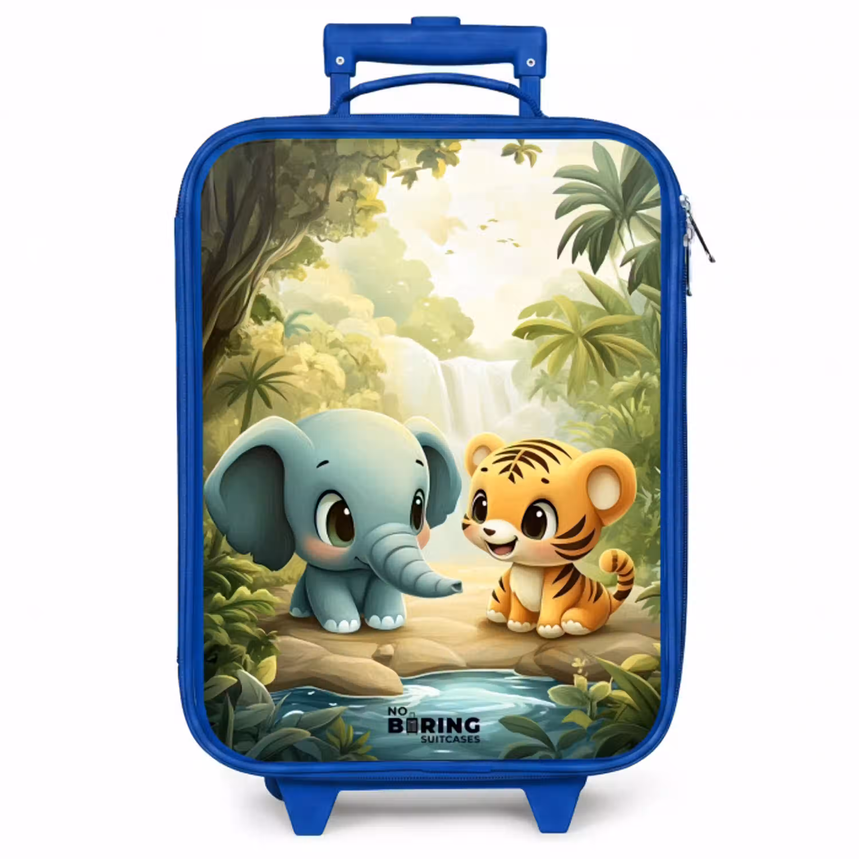 Olifant - Tijger - Bos - Jungle Kinderkoffer - Blauw klein -zzz_website3d