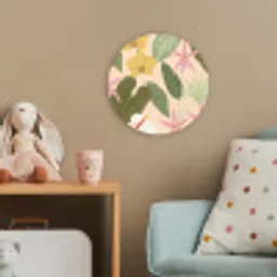 Patroon - Bloemen - Kleurrijk Wandcirkel kunststof plaat 5mm dik klein -tsfeer1_kind
