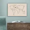 Wereldkaart - Simpel - Vliegtuig canvas 2cm klein -sfeer4