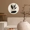 Plant - Beige - Japandi Wandcirkel behangsticker klein -sfeer1