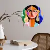 Portret - Vrouw - Modern Wandcirkel behangsticker klein -sfeer3