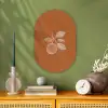 Sinaasappel - Getekend - Bladeren - Bruin Wandcirkel Ovaal Forex klein -sfeer2