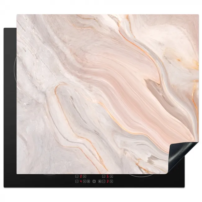 Zachte Marmeren Golven Inductie beschermer vinyl 3mm middel -3d