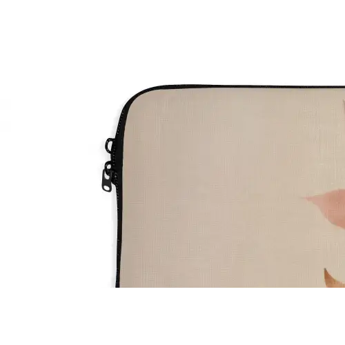 Bloemen - Blaadjes - Minimalistisch - Roze laptophoes neopreen klein -detail
