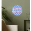 Sweet dreams - Vierkanten - Roze - Blauw Wandcirkel behangsticker klein -sfeer2