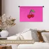 Kers - Roze - Fruit Wandkleed katoen klein -sfeer1