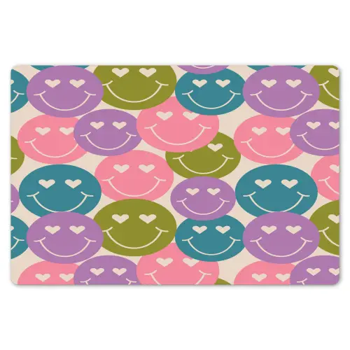 Patroon - Smiley - Kleurrijk - Hartjes Placemat vinyl groot 368 -zzsfeer1_Kitchenyeah-website