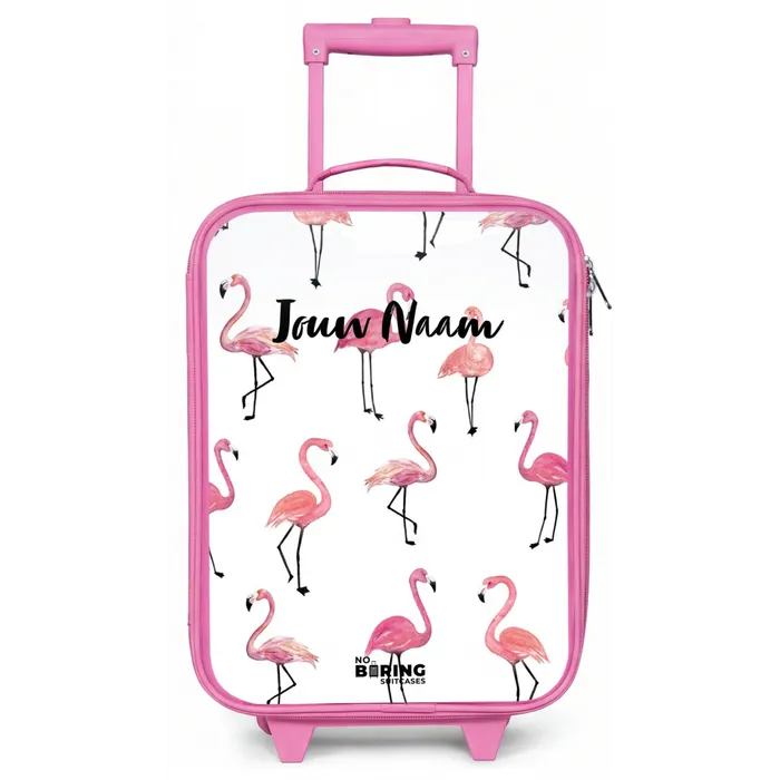 Flamingo feestje Kinderkoffer - Roze klein -zz3dotto