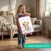Cheeta welpje op een schommel in de wolken Kinderkoffer - Roze klein -sfeer2_NL