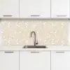 Bladeren - Patroon - Beige - Wit keuken achterwand 2 middel 871 -3d