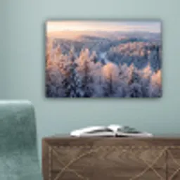 Bos - Bergen - Goud - Winter - Warm canvas 2cm klein -sfeer4
