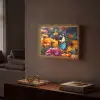 Vlinder - Dier - Kleurrijk - Bloemen - Natuur Light Box met batterij (Wandlamp) middel -sfeer1