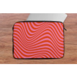 Golvend patroon - Rood - Roze - Lijnen laptophoes neopreen klein -tafel