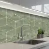 Subtiel - Geometrisch - Goud - Groen keuken achterwand 2 middel 871 -3d_schuin