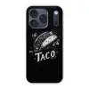 Taco - Kruiden - Witte krijtstijl - Tekst Telefoonhoesje iPhone 17 Pro klein -3d