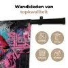 Lippen - Felroze - Graffiti - Verfstrepen Wandkleed katoen klein -sfeer2
