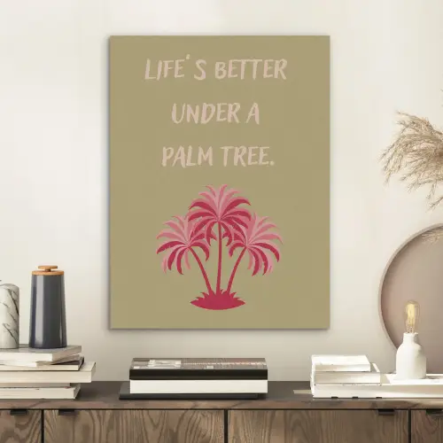 Groen - Zomer - Quote - Palmboom PET vilt klein -sfeer1