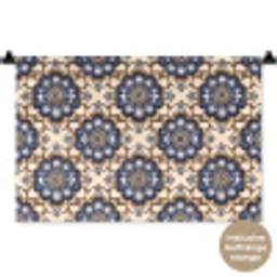 Floraal - Ornament - Blauw Wandkleed katoen klein 269 -t3d_DE