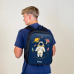Astronaut - Planeet - Sterren - Raket Rugzak - Zwart middel -sfeer8