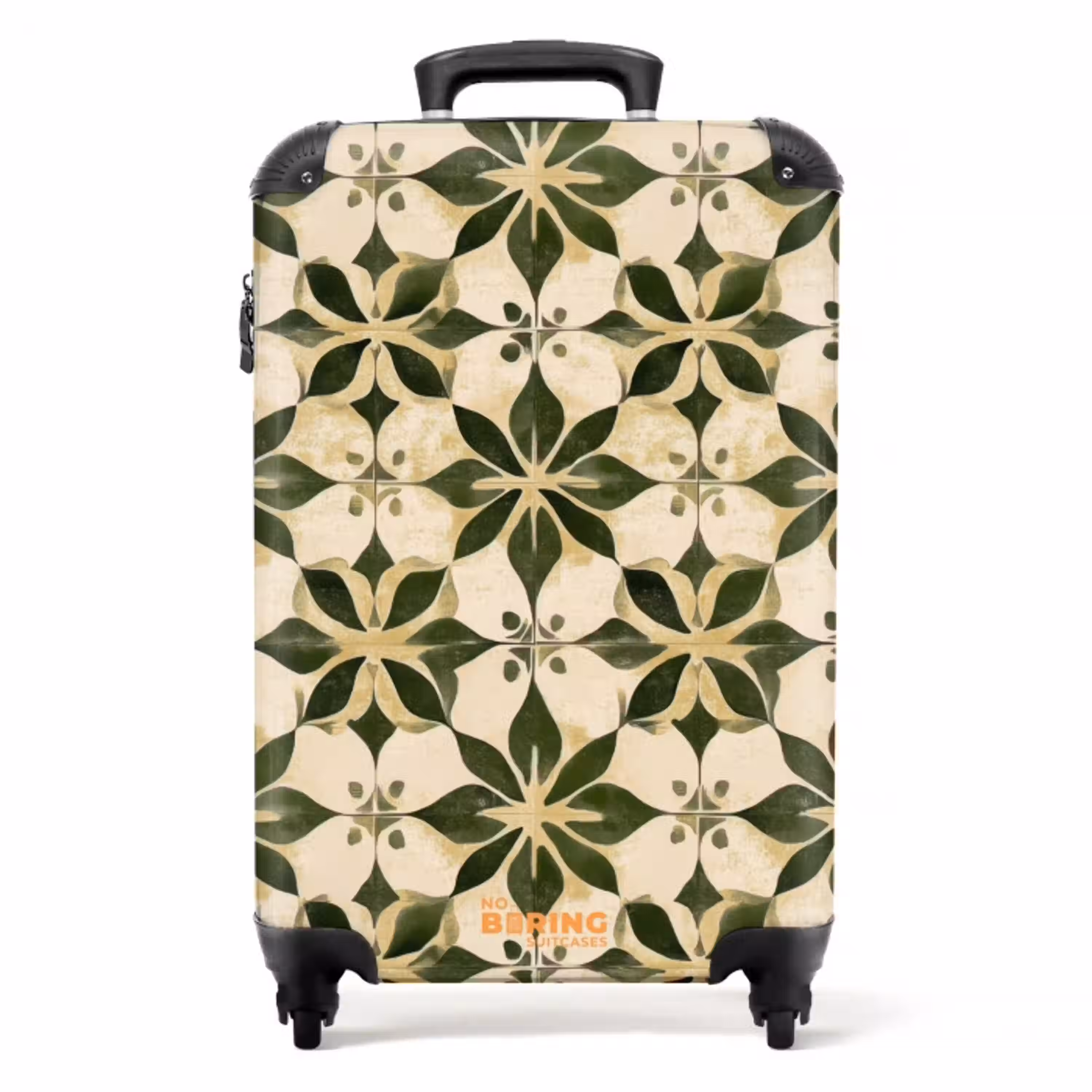 Tegel - Dessin - Groen NBS - Handbagage koffer - Volwassenen Unisex middel -productfoto_recht