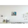 Zeesterren - Zand - Zee - Blauw textielposter latten blank klein -kinderkamer