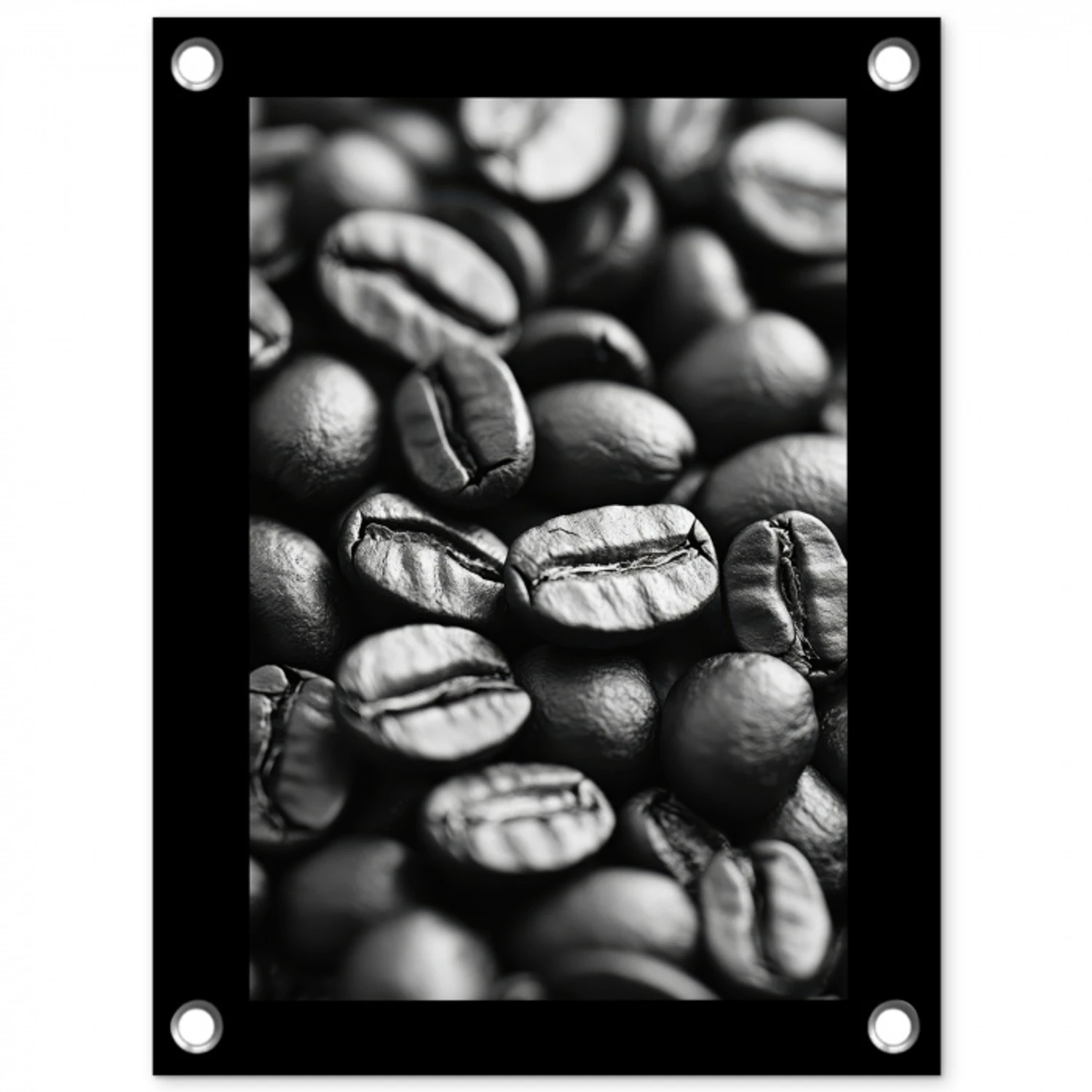 Koffiebonen - Zwart - Vintage tuinposter los doek klein -3d