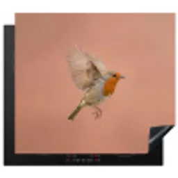 Roodborst - Natuur - Roze Inductie beschermer vinyl 3mm middel -3d
