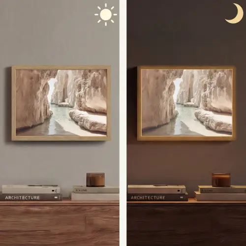 Rotsen - Zee - Zand - Kloof Light Box met batterij (Wandlamp) middel -sfeer3