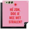 Roze - Zon - Quote Inductie beschemer met haakjes middel -3d