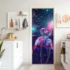 Flamingo's - Dieren - Ruimte - Galaxy deurposter klein -sfeer5