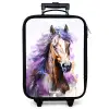 Aquarel paard met paarse manen Kinderkoffer - Zwart klein -zzz_website3d