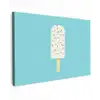 Ijsje - Stokje - Sprinkles - Lichtblauw Tuinposter op houten frame 2 cm dik klein -3d