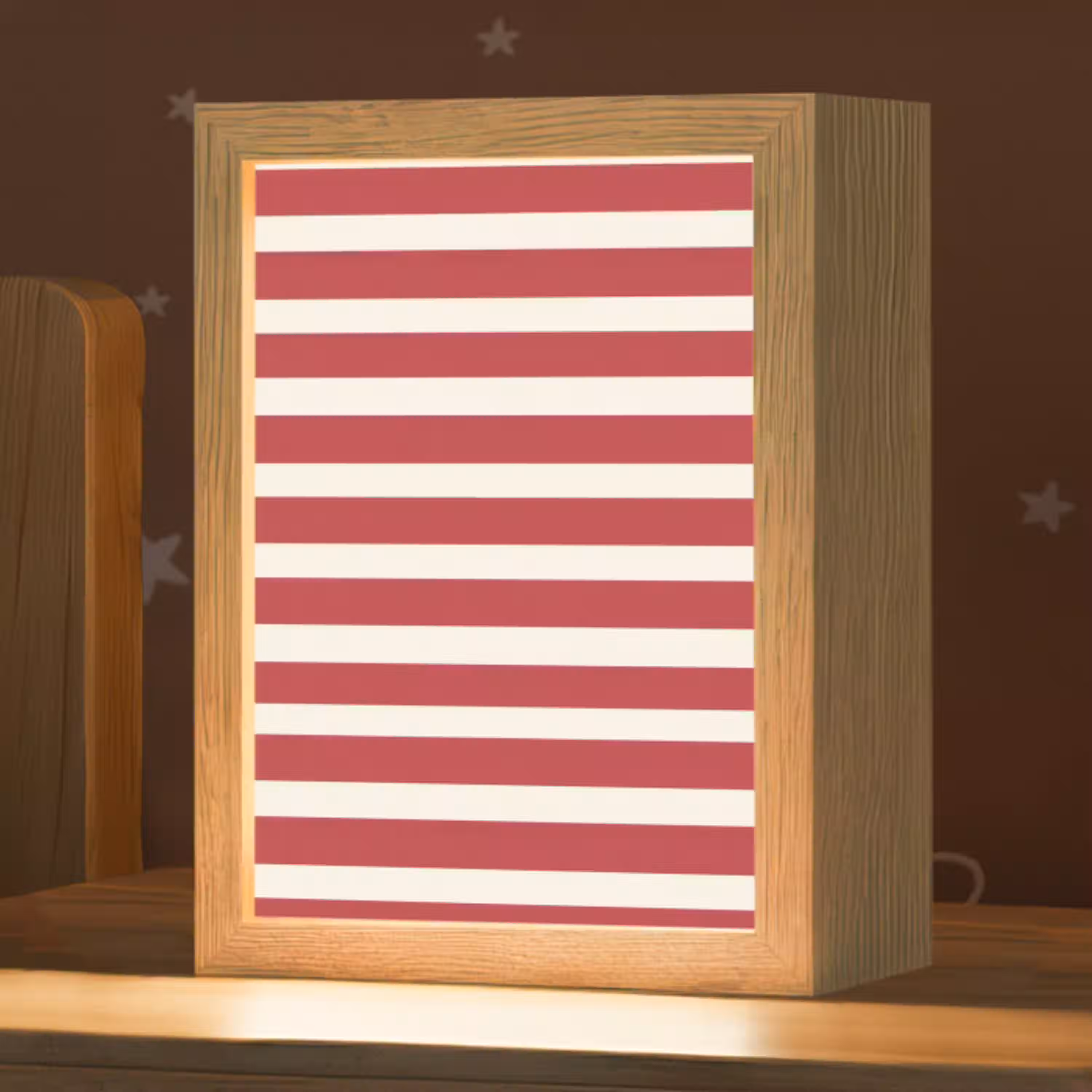 Strepen - Patroon - Rood Light Box met kabel (Kinderlampje) klein 904 -zzz_3d_website