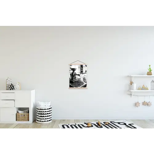 Koffiemolen - Gemalen - Vintage textielposter latten blank klein -kinderkamer