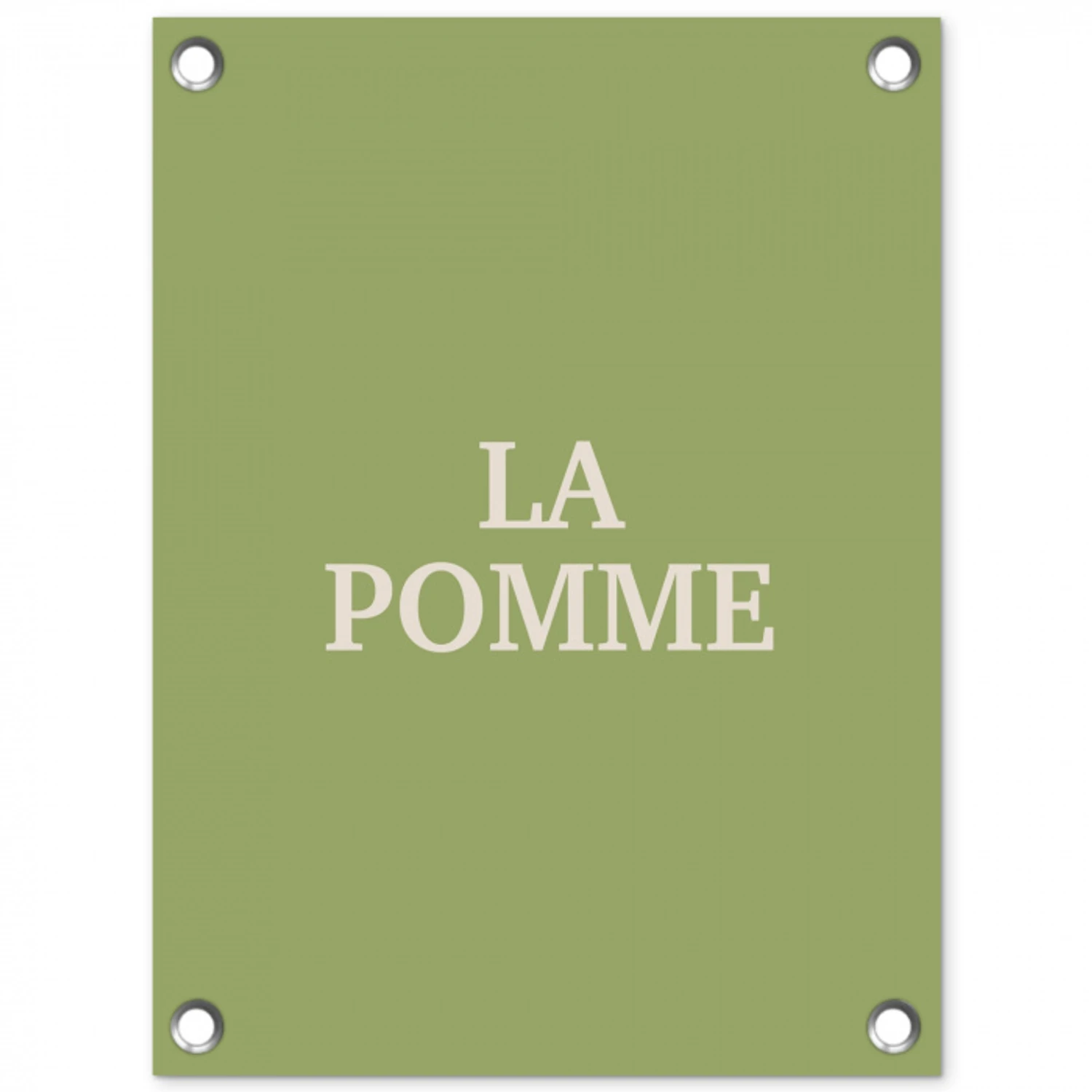 Appel - Groen - Minimalistisch tuinposter los doek klein -3d