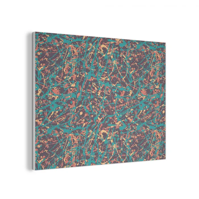 Spat - Abstract - Oranje - Groen PET vilt klein 837 -3d