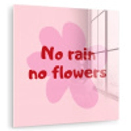 No rain no flowers - Bloem - Roze plexiglas 5mm klein -zzzproduct_nieuw