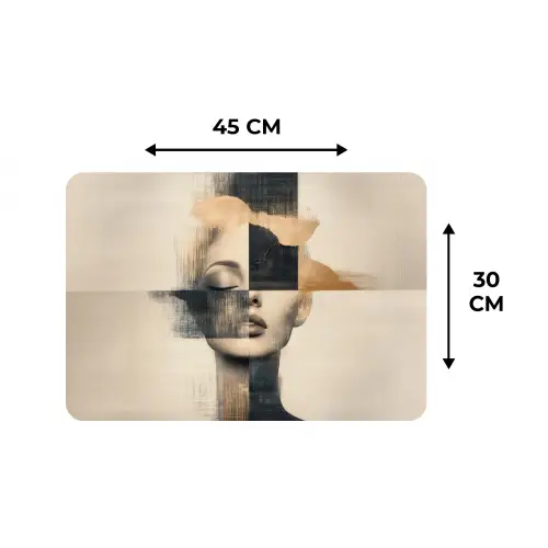 Goud - Vrouw - Rechthoeken Placemat vinyl groot -specs