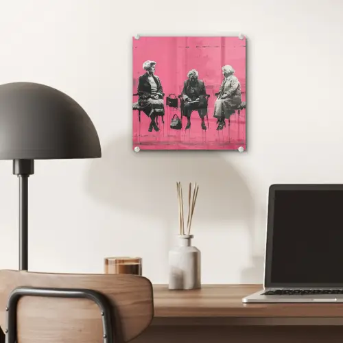 Graffiti - Vintage - Zwart - Street art - Roze - Banksy plexiglas 5mm klein -sfeer6
