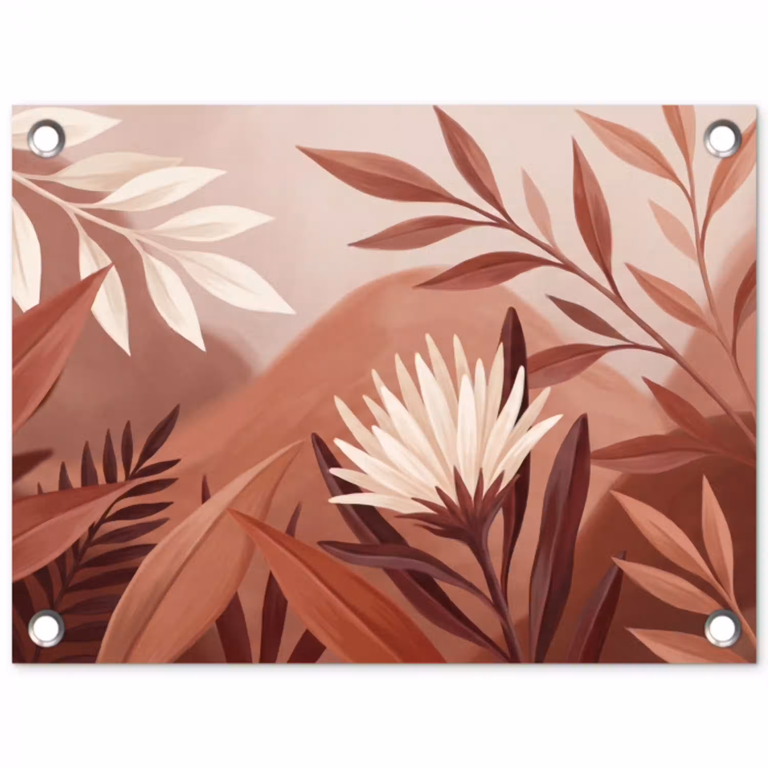 Planten - Bladeren - Botanisch - Modern - Bruin tuinposter los doek klein -3d