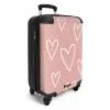 Patronen - Zwevende harten op oudroze NBS - Handbagage koffer - Kinderen Unisex middel -productfoto_3d